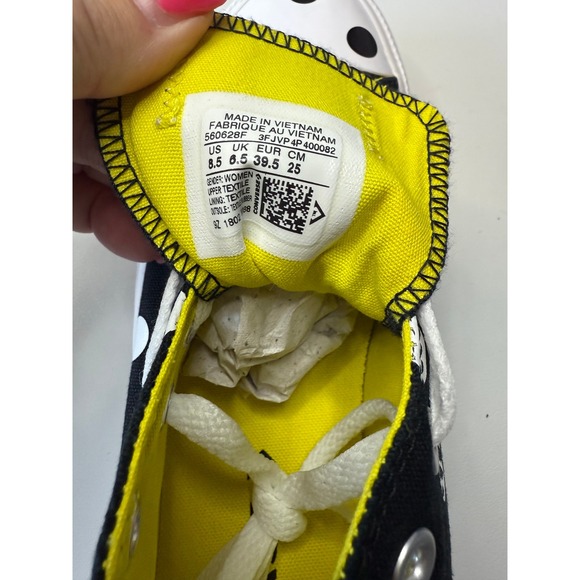 Converse All Star Ox Polka Dot Navy White Yellow 560628F Womens 8.5 New - Picture 2 of 7